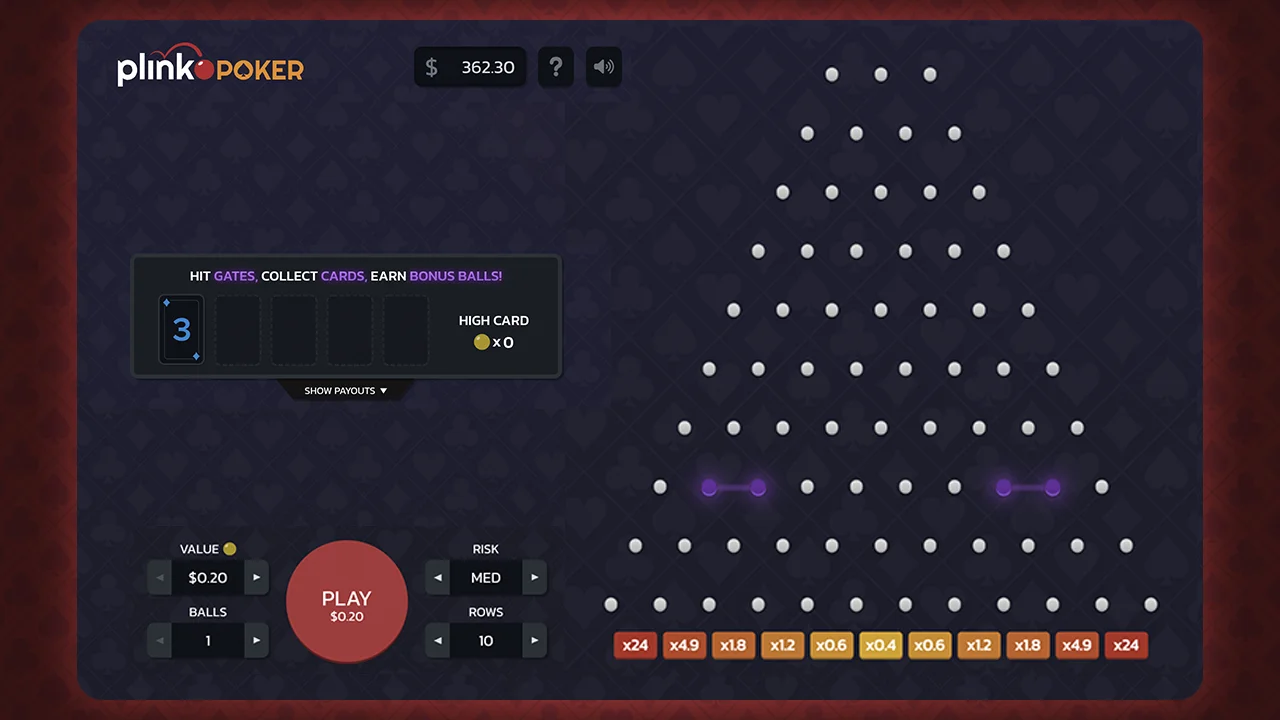 What is Plinko Poker? - Gameplay Screenshot